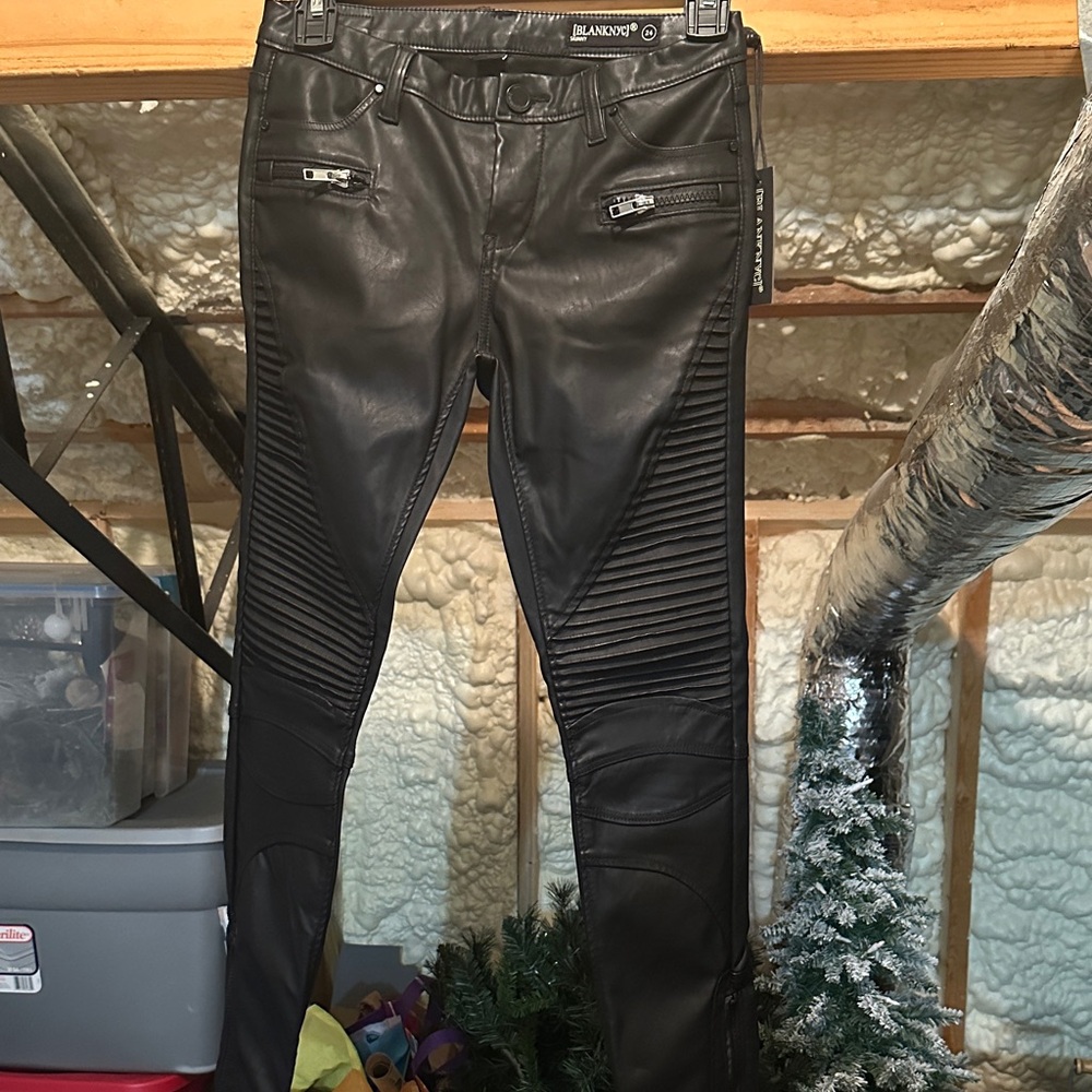Blank NYC Black Faux Leather Skinny Pants